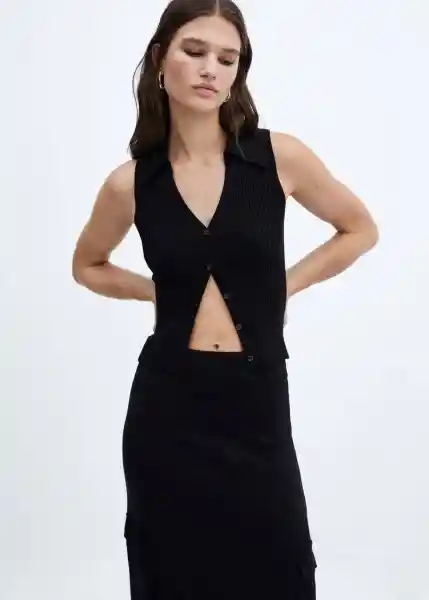 Chaleco Goleta Negro Talla S Mujer Mango