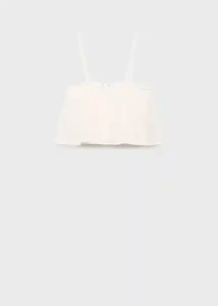 Top Capipota Blanco Talla L Mujer Mango