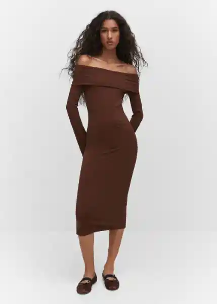 Vestido Paolo Chocolate Talla M Mujer Mango