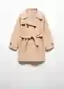 Abrigo Trench Trench6 Niñas Camel Talla 6 Mango