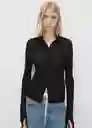 Blusa Lor Negro Talla L Mujer Mango