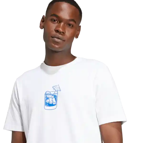 Adidas Camiseta L Drink Manga Corta Hombre Blanco Talla S