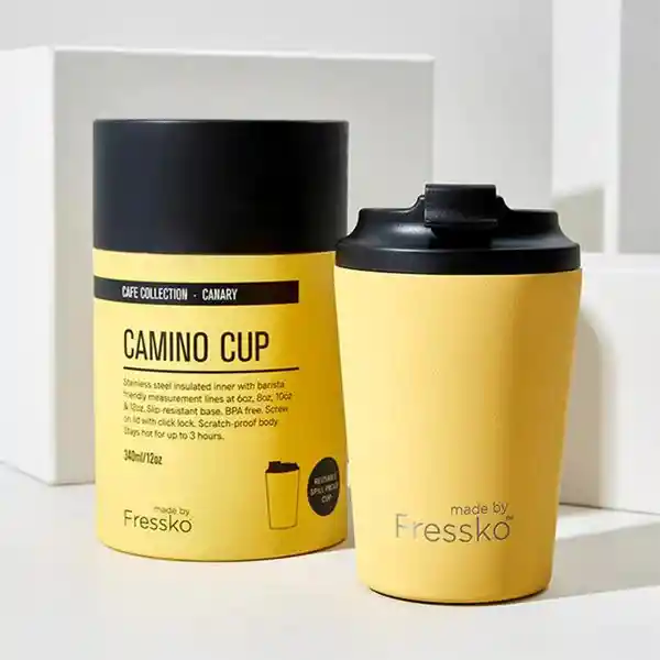 Made By Fressko Taza De Café Camino Amarillo De 12 Oz