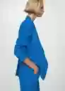 Blazer Iguana Azul Talla S Mujer Mango