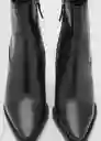 Botines Choco Negro Talla 38 Mujer Mango