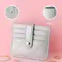 Tarjetero Con Líneas Bordadas Plata Serie Miniso