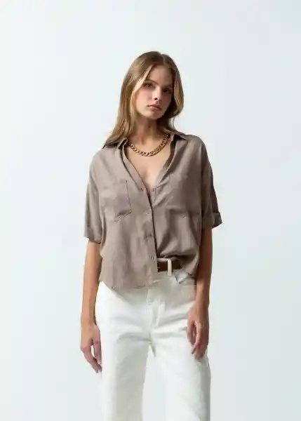 Camisa Mujer Gris Fungi Medio M 011G367 Naf Naf