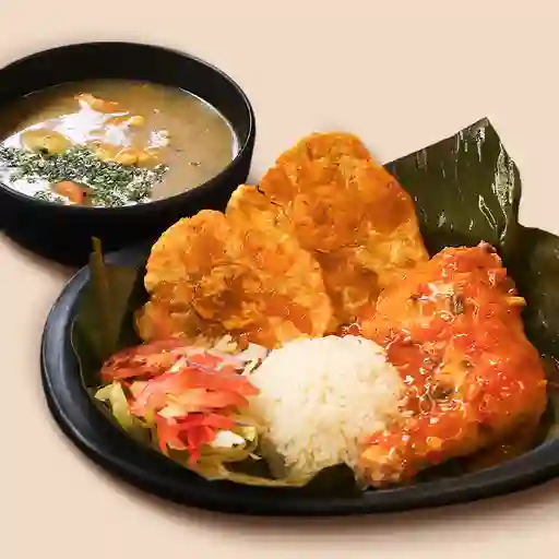 Sancocho con presa de pollo