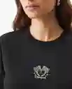 Camiseta Graphic Femenino Negro Sombrio Oscuro Talla M Chevignon