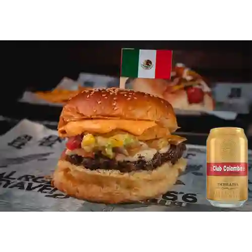 Combo Hamburguesa DF + Club col. Dorada Lta 330ml