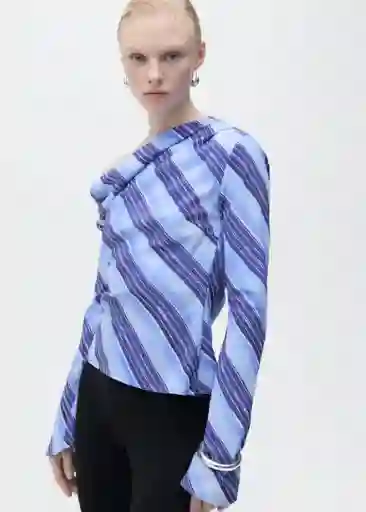 Blusa Celeste Celeste Talla M Mujer Mango