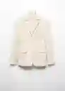 Blazer Americana Vbristol Crudo Talla L Mujer Mango