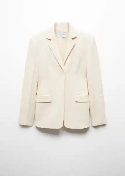 Blazer Americana Vbristol Crudo Talla L Mujer Mango