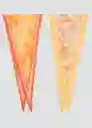 Pack Pañuelo Rhombu Naranja Talla 99 Mujer Mango