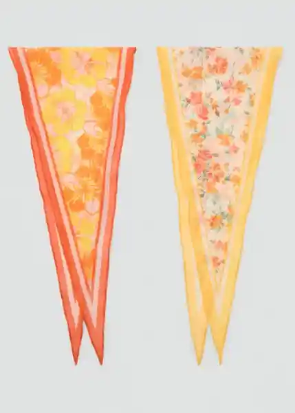 Pack Pañuelo Rhombu Naranja Talla 99 Mujer Mango
