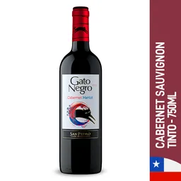 Gato Negro Vino Tinto Cabernet Sauvignon Merlot Botella 750 ml