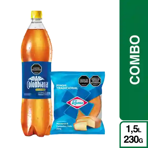 Combo Ponqué Tradicional 230 g + Colombiana Cero 1.5 L