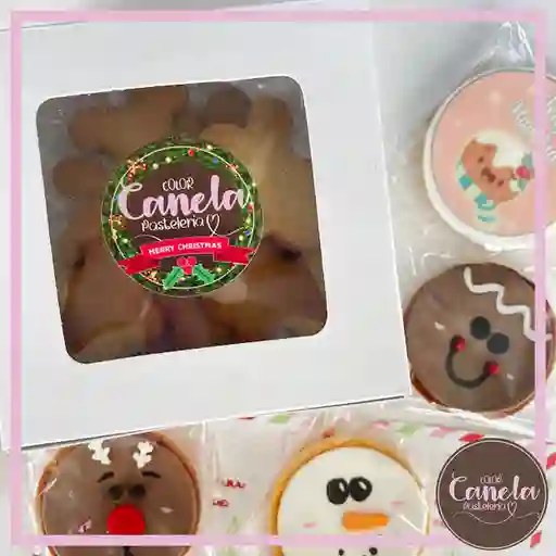 Caja blanca x 10 galletas de jengibre