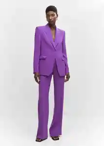 Blazer Americana Iguana Morado Talla S Mujer Mango