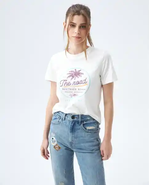  Camiseta Mujer Blanco Talla S 602E001 AMERICANINO 