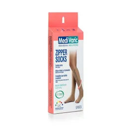 Medivaric Calcetines Beige Rodilla/Cremallera Talla XL