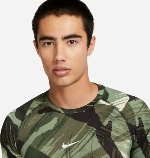 Nike Camiseta M Np Df Slim Top Camo Para Hombre Verde Talla L