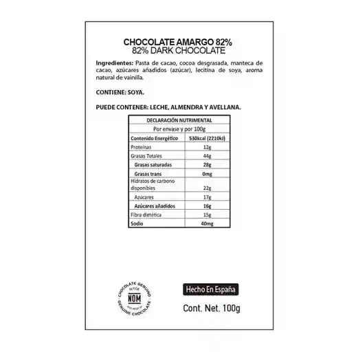 Valor Chocolate 82% Cacao Intenso