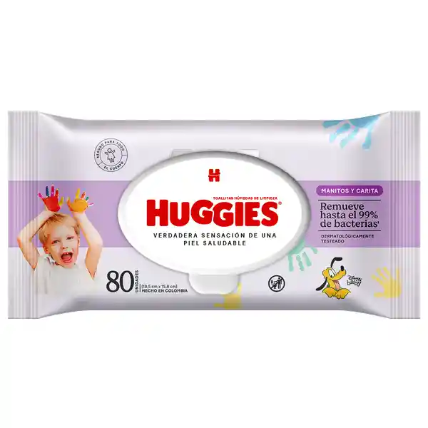 Huggies Toalla Húmeda Manitos & Carita 80 Und