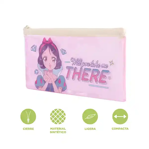 Cartuchera Con Escarcha Serie Disney Manga Princesas Miniso