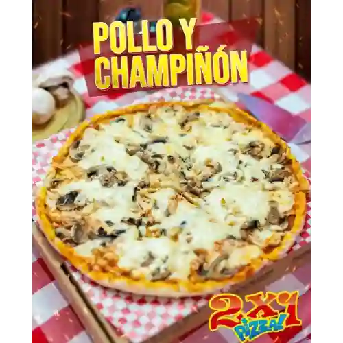 2X1 Pizza 28Cm Pollo Champiñon