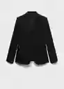 Blazer Americana Boreal Negro Talla 38 Mujer Mango