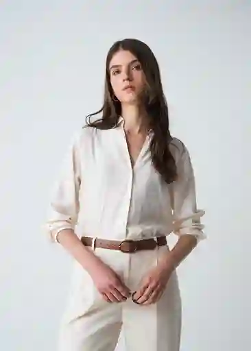 Camisa Tusty Mujer Crudo Abedul Claro Talla M 413G397 Naf Naf