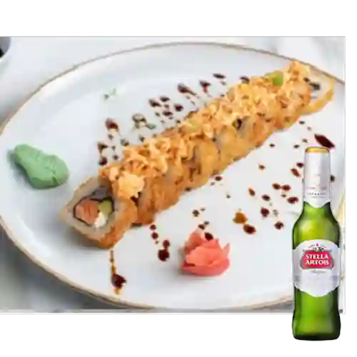 Combo Crunchy Roll + Cerveza Stella Artois Bot. 330ml