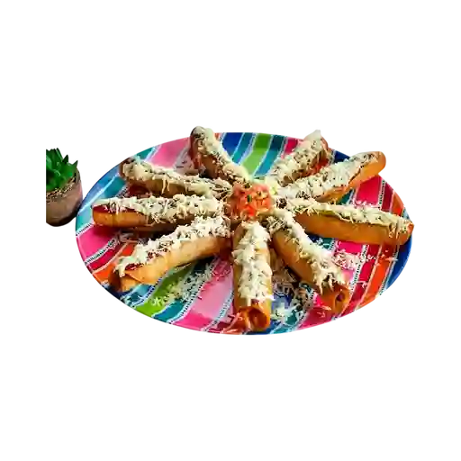 Flauta con Pollo con Papas