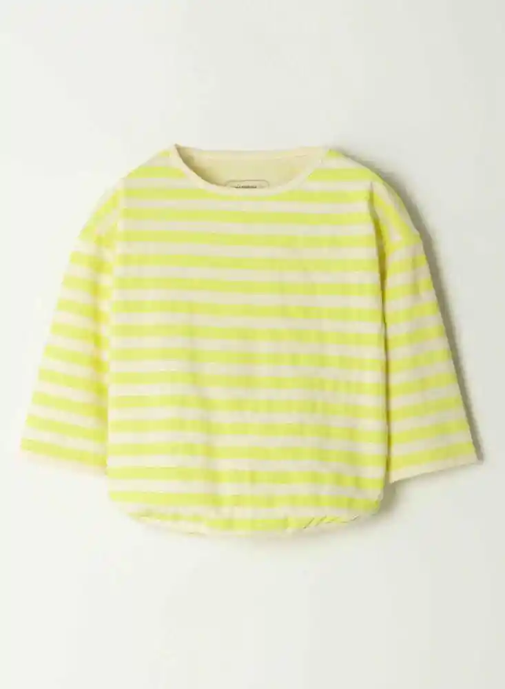 Camiseta Manga Larga Verde Rayas Talla 9/12 Meses