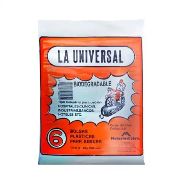 Universal Bolsa Basura Ind Negra 65 x 100