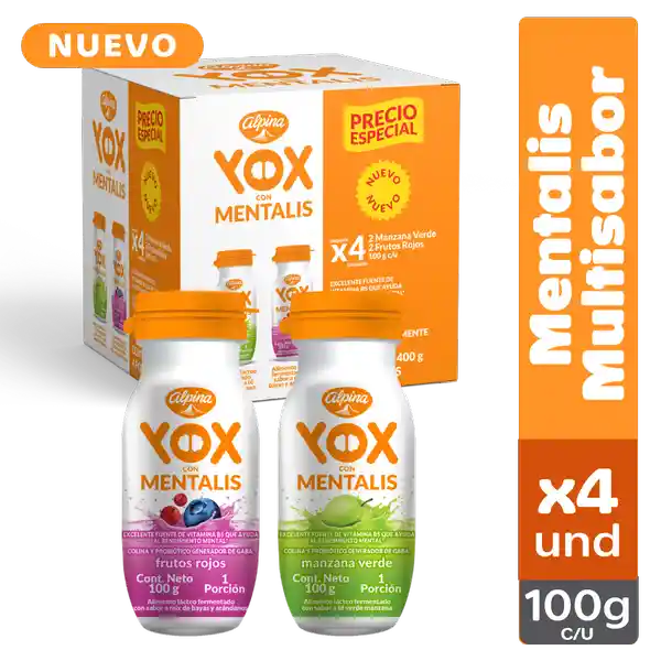 Yox Alimento Lácteo con Mentalis Sabores Surtidos