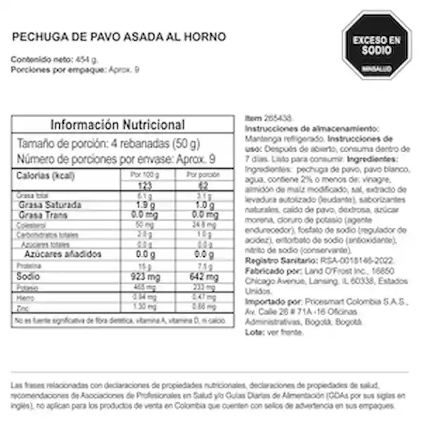 Land Ofrost Pavo Asado al Horno