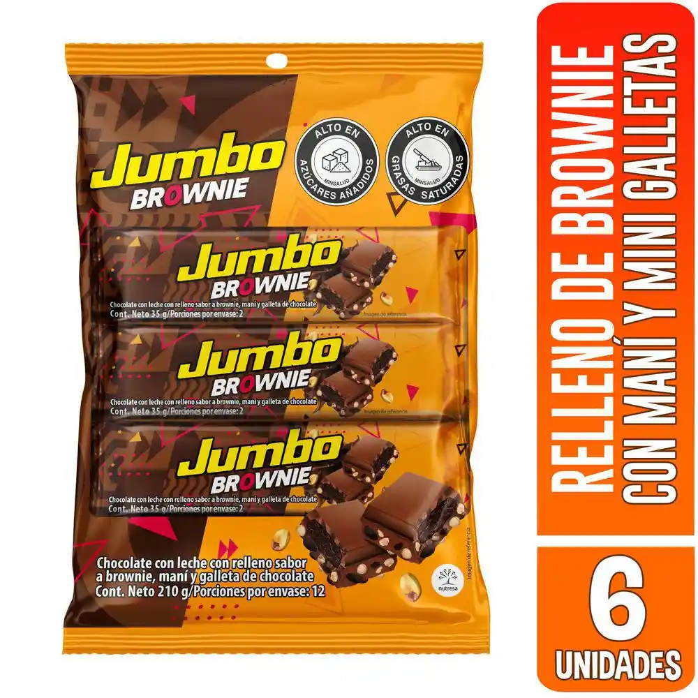 Jumbo Chocolate con Leche con Relleno Sabor a Brownie