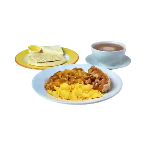 Huevos con Calentado + Carne