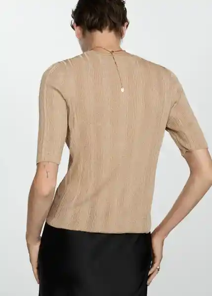 Top Elia-a Oro Talla L Mujer Mango