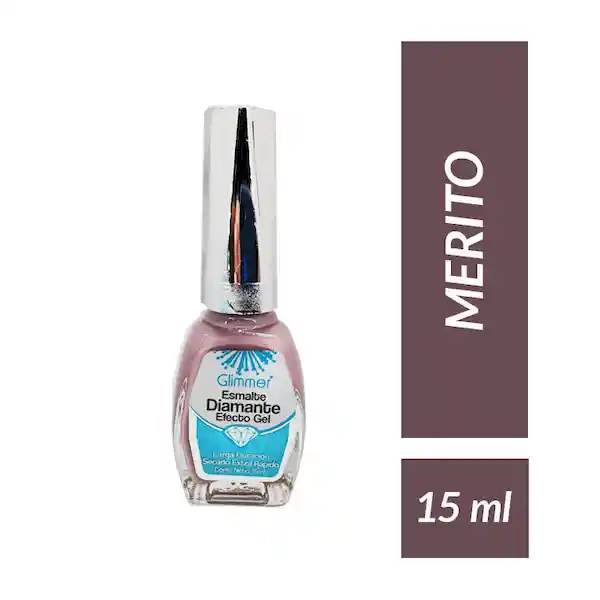 Glimmer Esmalte Diamante Efecto Gel Tono Mérito 15 mL