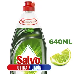 Salvo Detergente Lavaloza Líquido Ultra Limón 640 mL