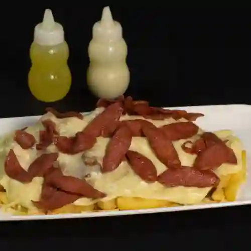 Salchipapa Especial Mixta con Gratin