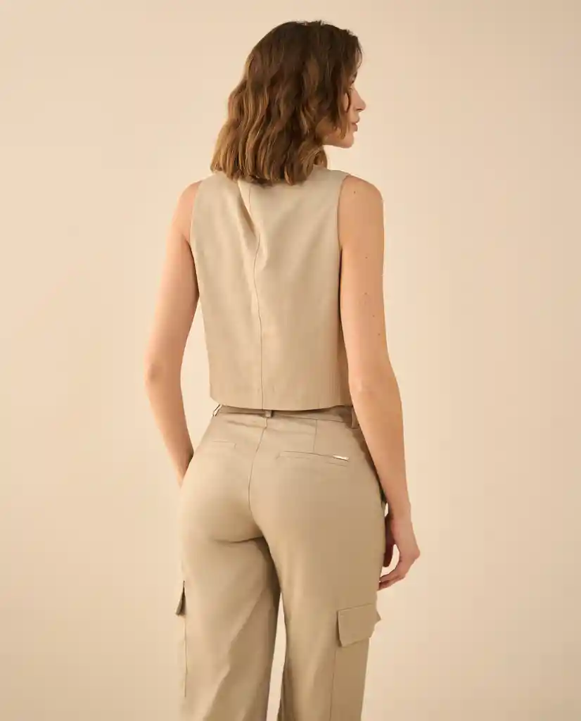Camisa Beige Pardo Claro Talla S 412G002 Esprit