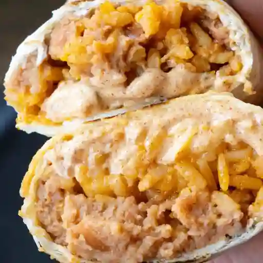 Bean cheese and rice burrito