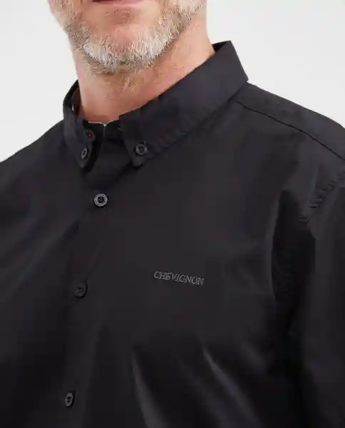 Camisa Paper Manga Corta Negro Sombrío Ultraoscuro M Chevignon