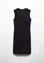 Vestido Paloma Negro Talla XL Mujer Mango