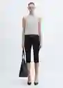 Top Gasparin Gris Talla M Mujer Mango
