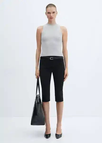 Top Gasparin Gris Talla M Mujer Mango